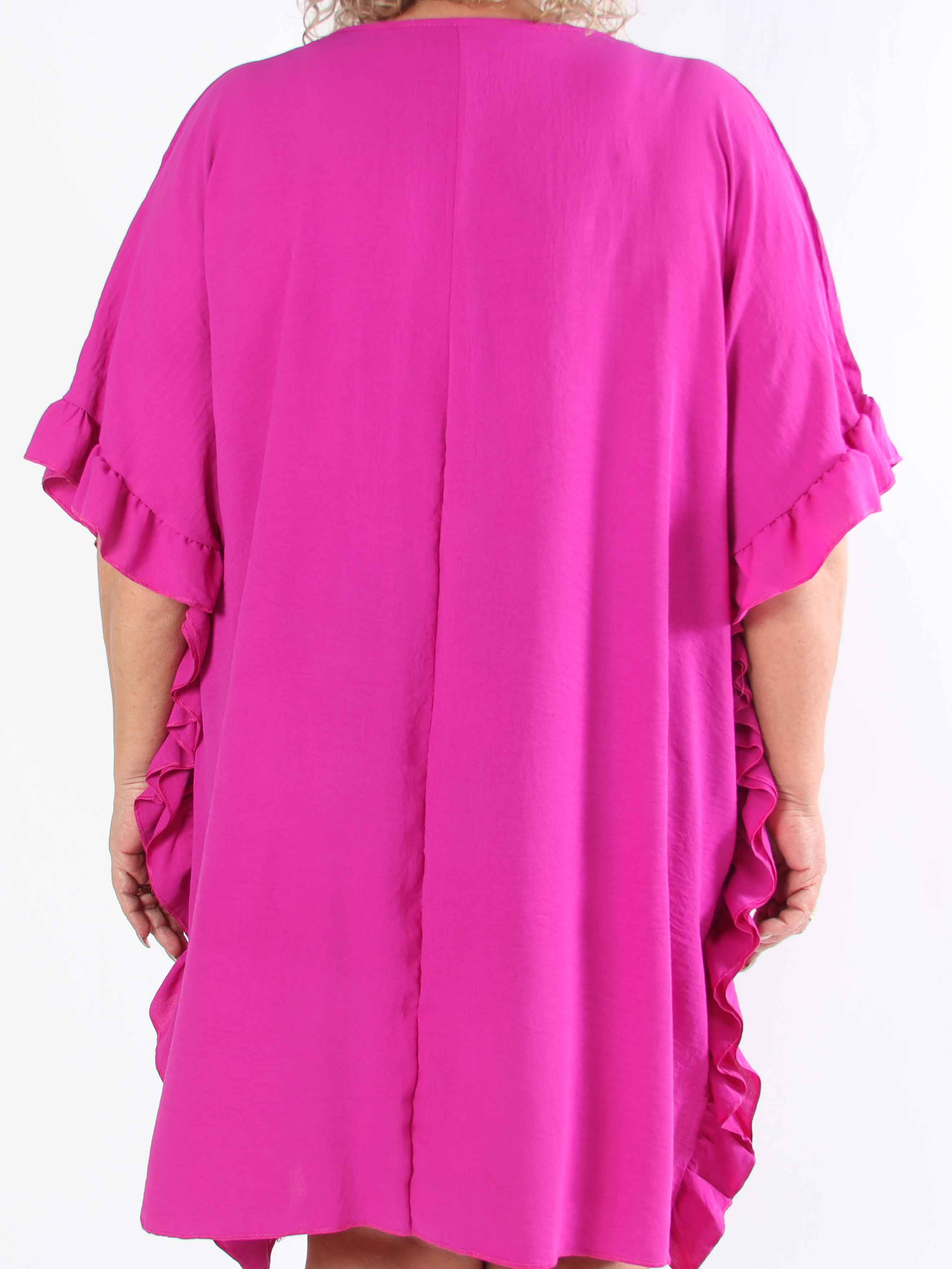 Cille - Plus size-tunika med volanger i sidorna